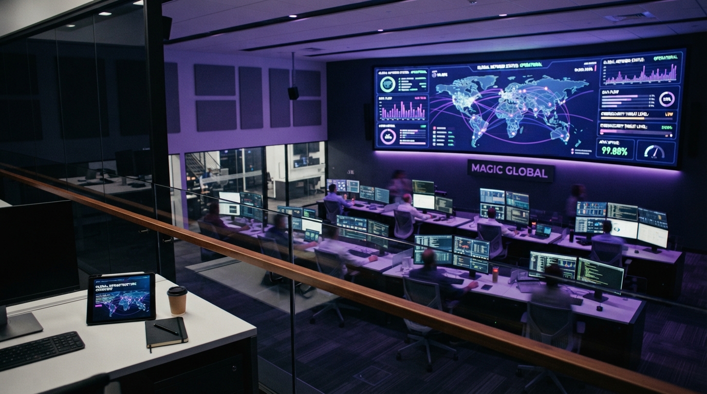 Modern high-tech global IT infrastructure